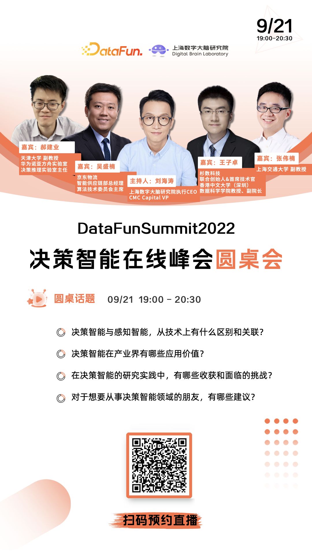 峰会活动】决策智能在线峰会圆桌会与产业化论坛精彩内容抢先知！ | RLChina 强化学习社区